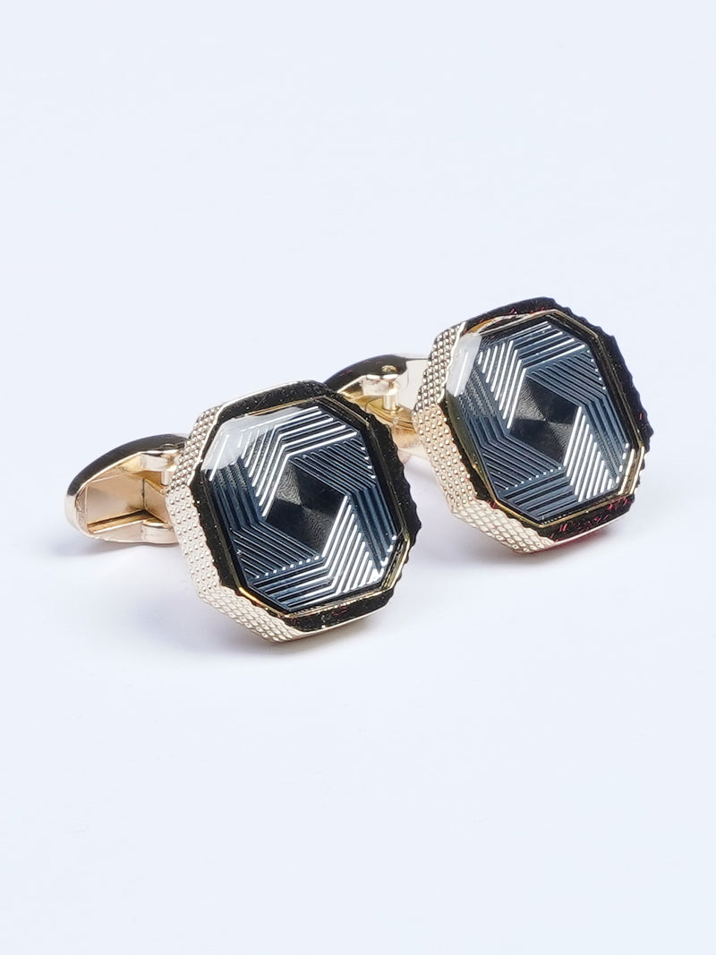 Hexagon Golden Cufflink (CUFFLINK-518)