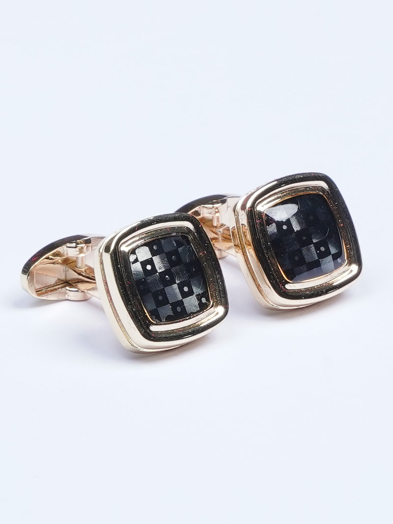 Golden Checkerboard Cufflink (CUFFLINK-520)