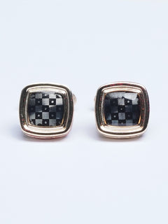 Golden Checkerboard Cufflink (CUFFLINK-520)