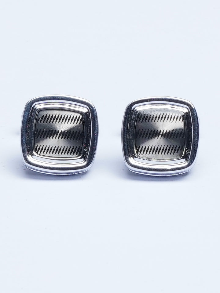 Silver Crystal Cufflink (CUFFLINK-526)