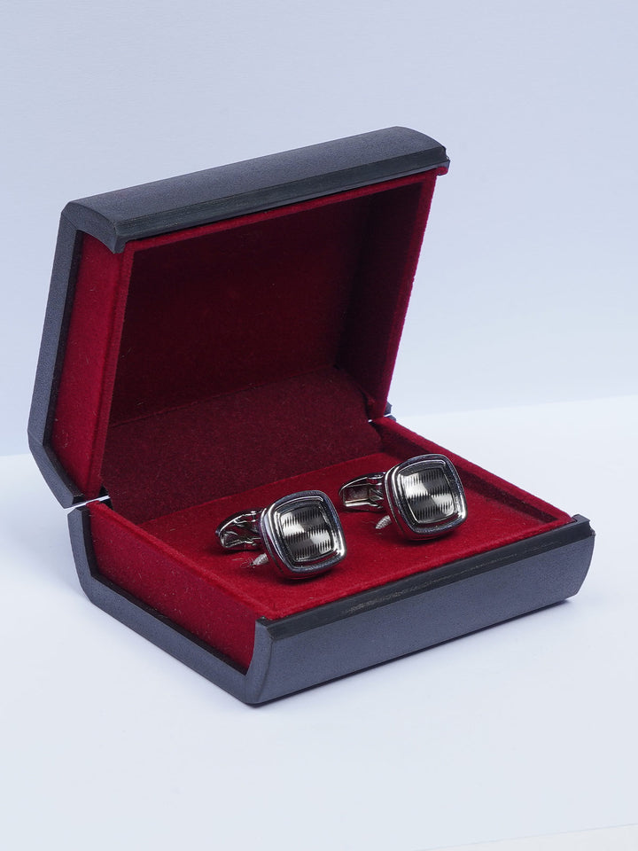 Silver Crystal Cufflink (CUFFLINK-526)