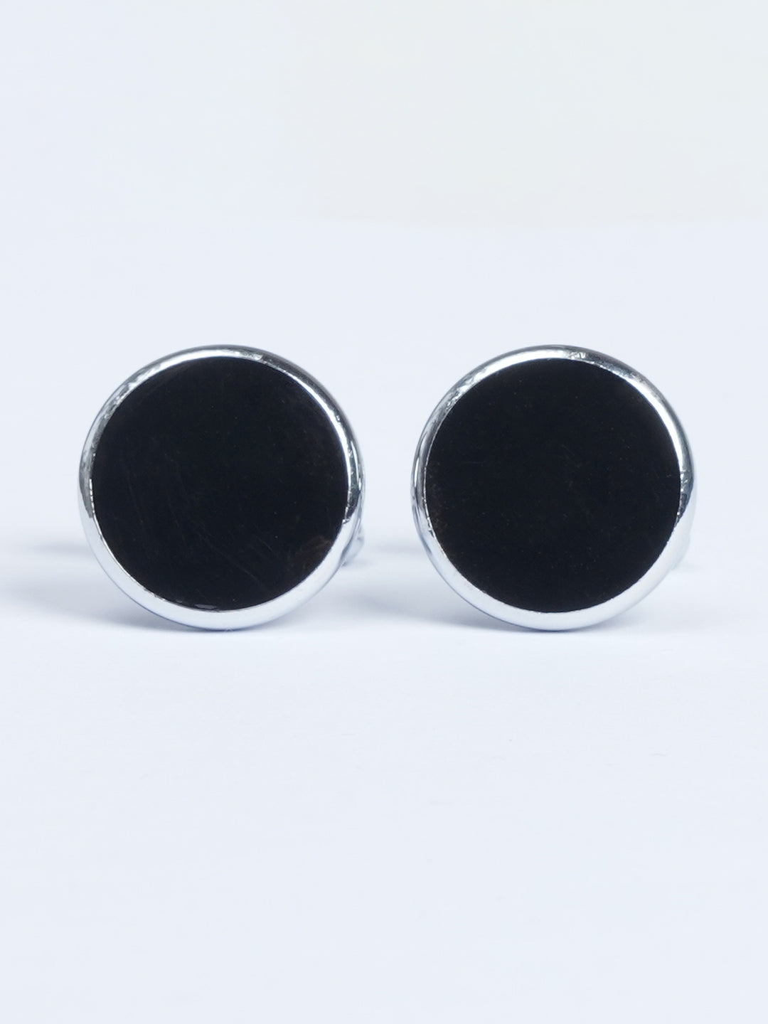 Black Stone Round Designer Cufflink (CUFFLINK-530)