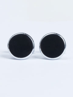 Black Stone Round Designer Cufflink (CUFFLINK-530)