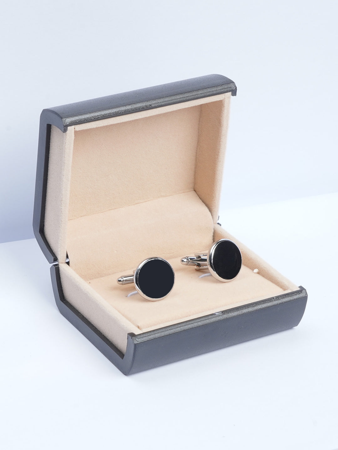 Black Stone Round Designer Cufflink (CUFFLINK-530)