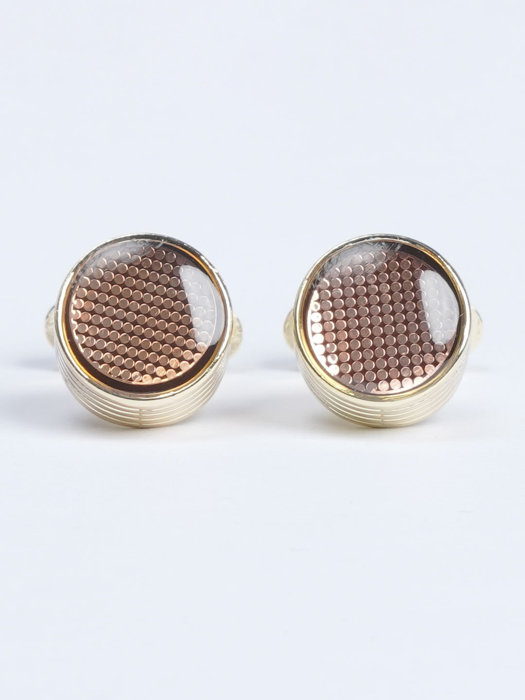 Brown Stone Gold Designer Cufflink (CUFFLINK-535)