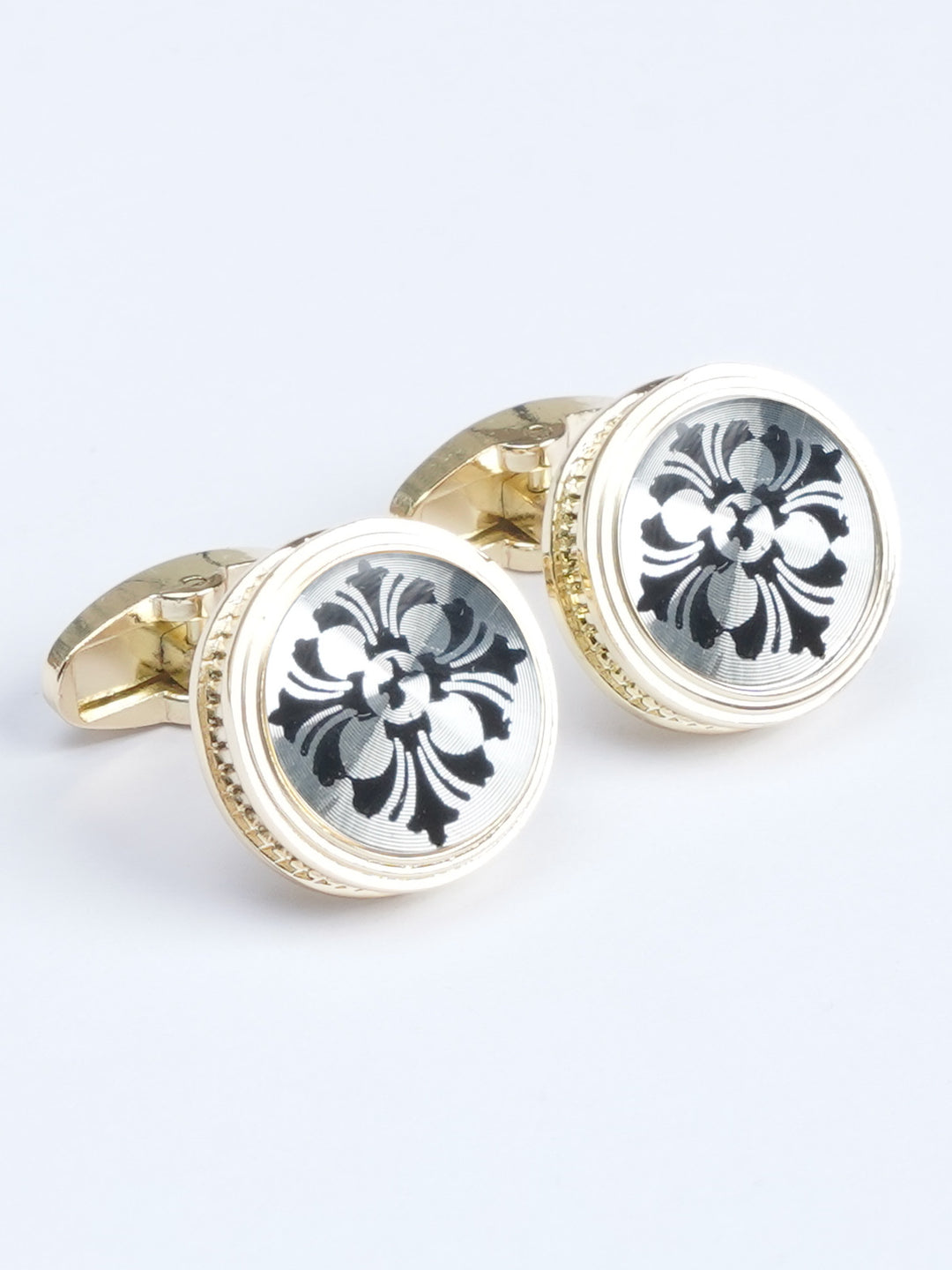 Golden Contrast Designer Cufflink (CUFFLINK-537)