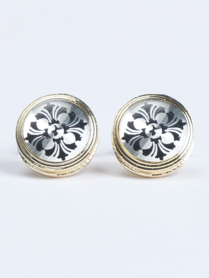 Golden Contrast Designer Cufflink (CUFFLINK-537)