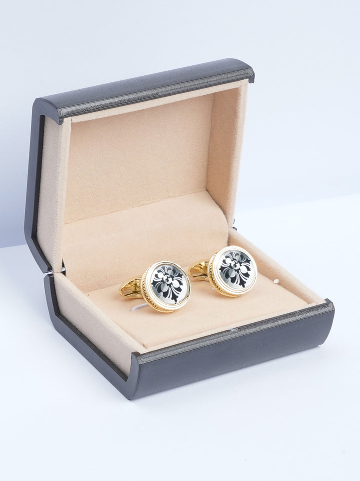 Golden Contrast Designer Cufflink (CUFFLINK-537)