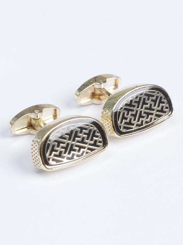 Golden Classic Contrast Designer Cufflink (CUFFLINK-538)