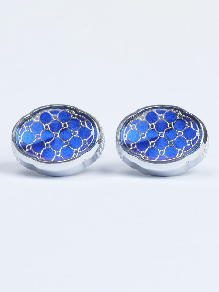 Blue Oval Designer Cufflink (CUFFLINK-542)