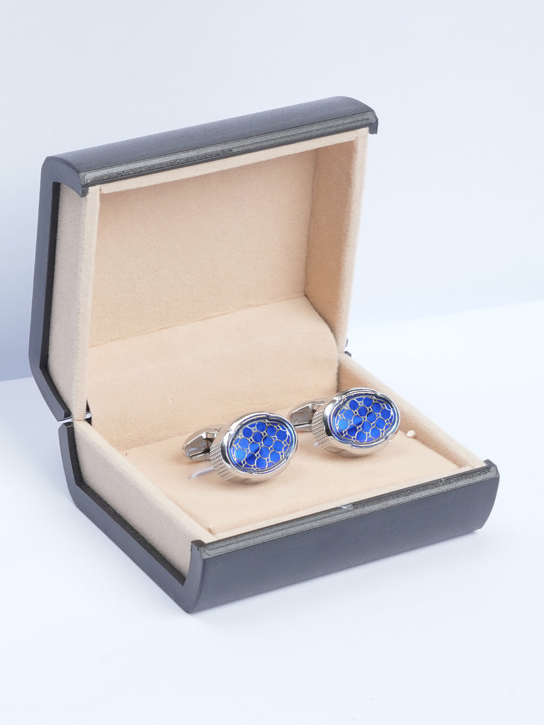 Blue Oval Designer Cufflink (CUFFLINK-542)