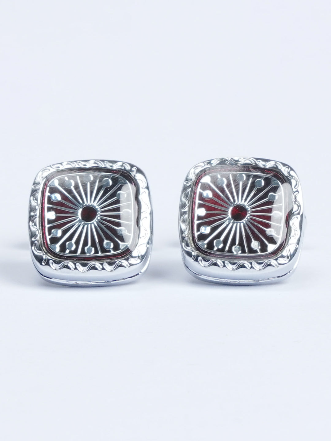 Silver Contrast Designer Cufflink (CUFFLINK-545)