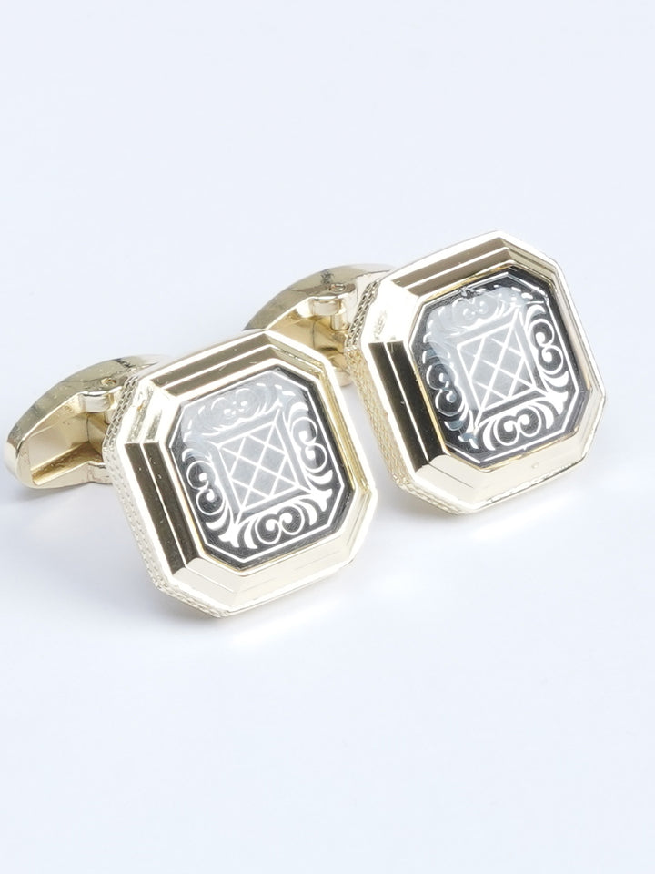 Golden Contrast Designer Cufflink (CUFFLINK-546)