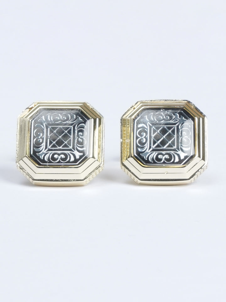 Golden Contrast Designer Cufflink (CUFFLINK-546)