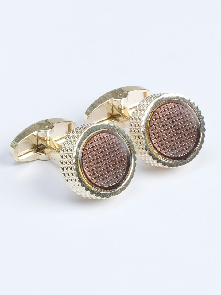 Brown Stone Gold  Designer Cufflink (CUFFLINK-550)