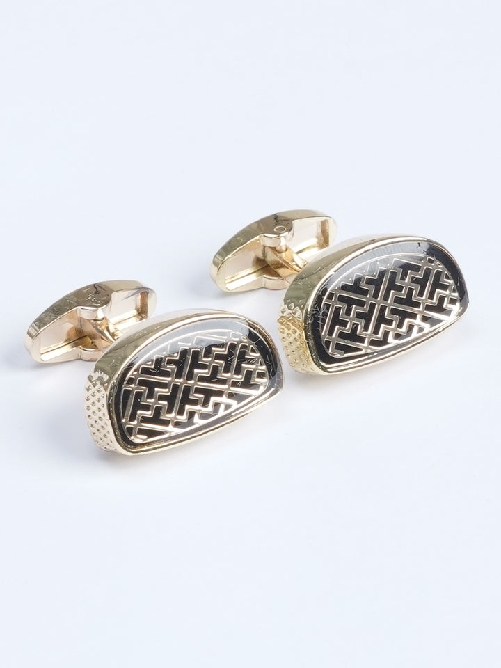 Golden Classic Contrast Designer Cufflink (CUFFLINK-551)