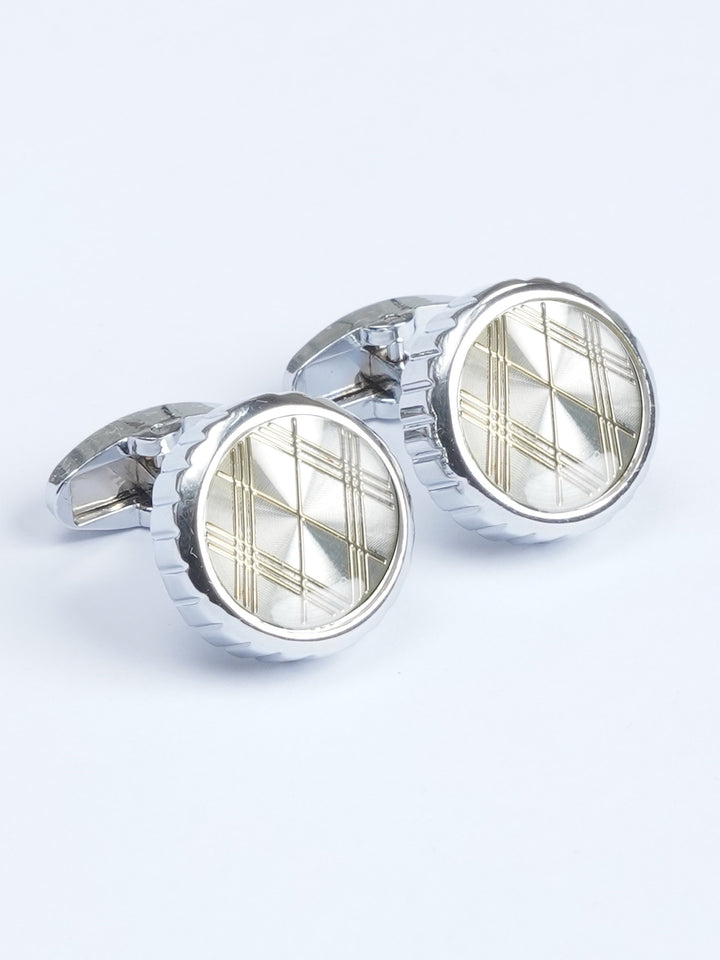 Round Silver Designer Cufflink (CUFFLINK-553)