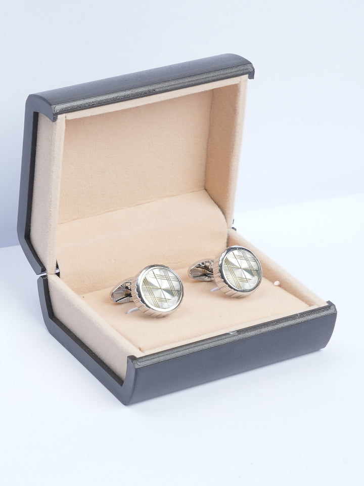 Round Silver Designer Cufflink (CUFFLINK-553)