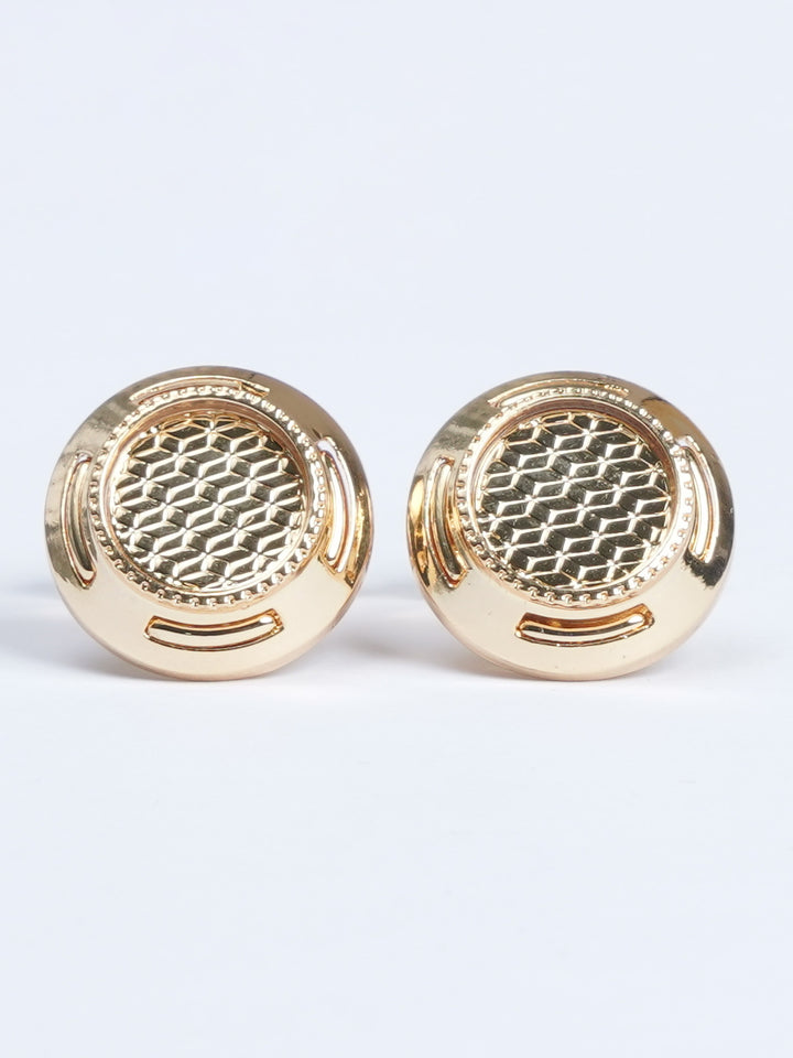 Golden Round Designer Cufflink (CUFFLINK-562)