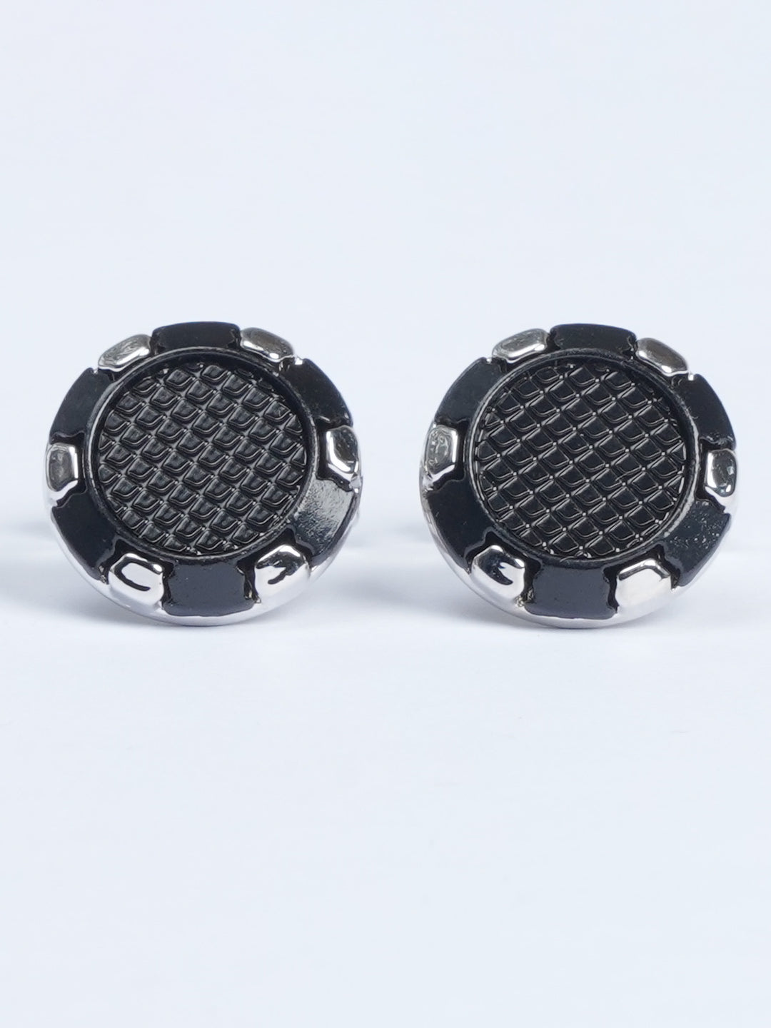 Black Round Designer Cufflink (CUFFLINK-565)