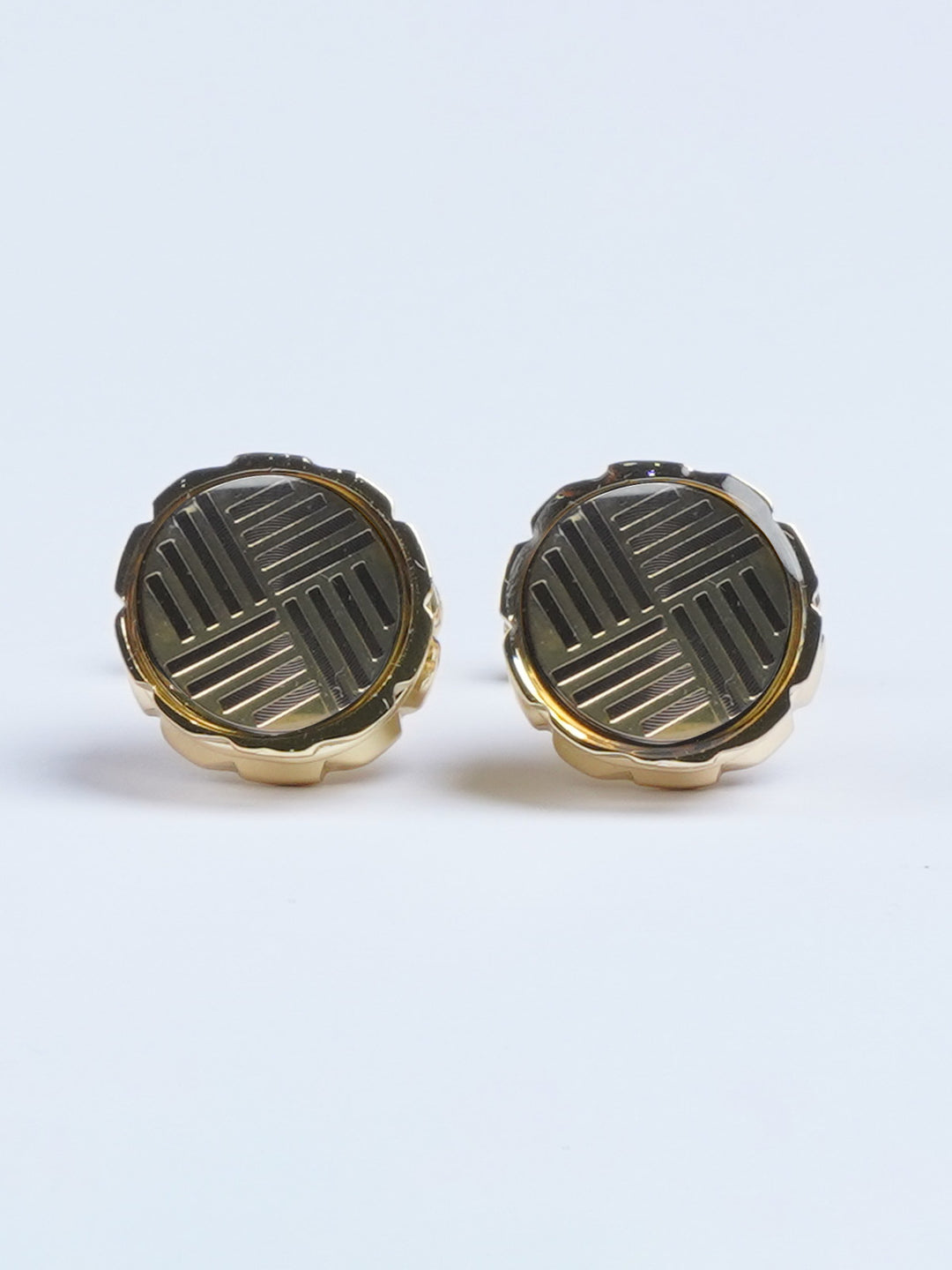 Golden Round Designer Contrast Cufflink  (CUFFLINK-572)