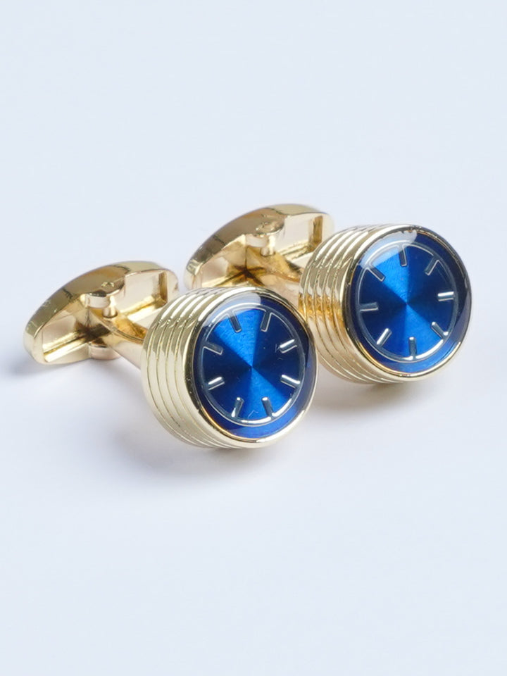 Golden Round Designer Cufflink  (CUFFLINK-575)