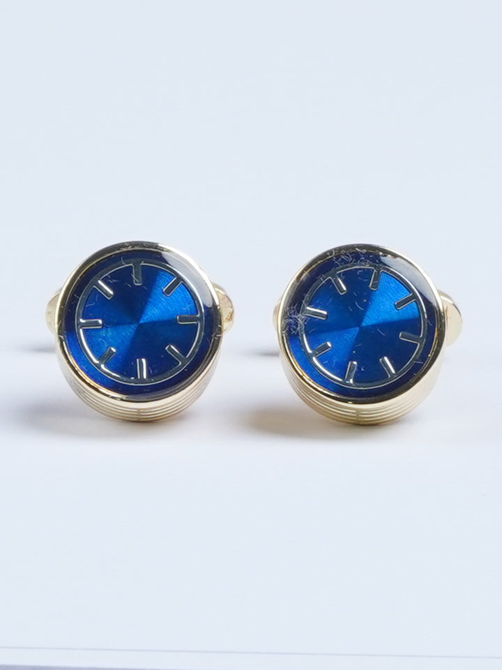 Golden Round Designer Cufflink  (CUFFLINK-575)