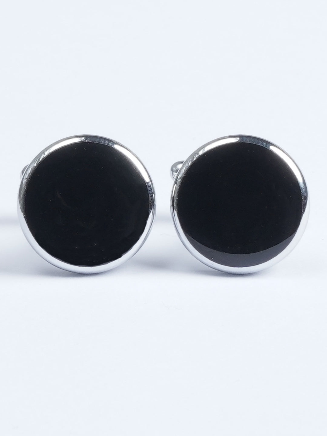 Black Stone Round Designer Cufflink (CUFFLINK-581)