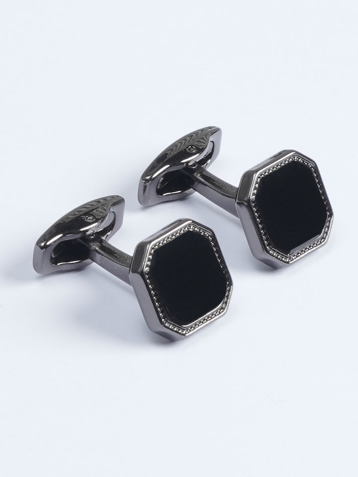 Black Stone Designer Cufflink (CUFFLINK-582)