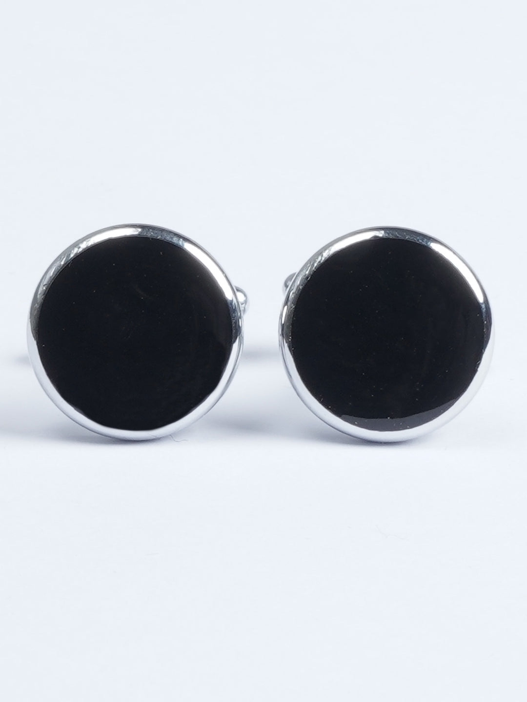 Black Stone Round Designer Cufflink (CUFFLINK-583)