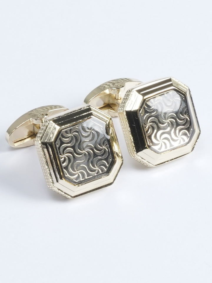 Golden Contrast Designer Cufflink  (CUFFLINK-585)