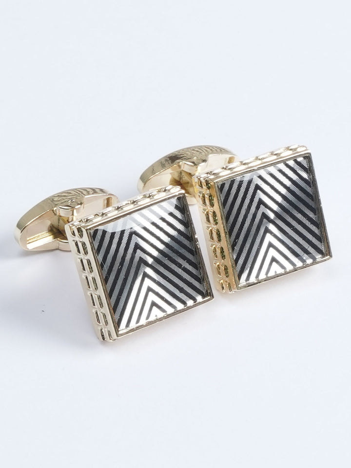 Golden Square Fancy Designer Cufflink  (CUFFLINK-599)