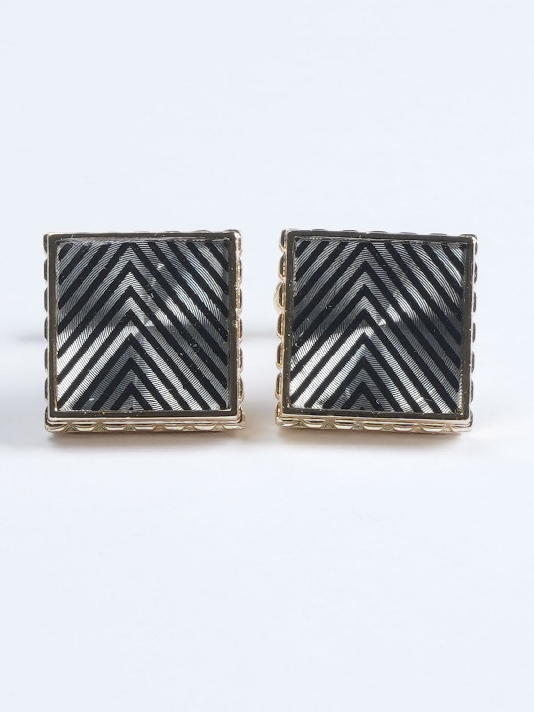 Golden Square Fancy Designer Cufflink  (CUFFLINK-599)