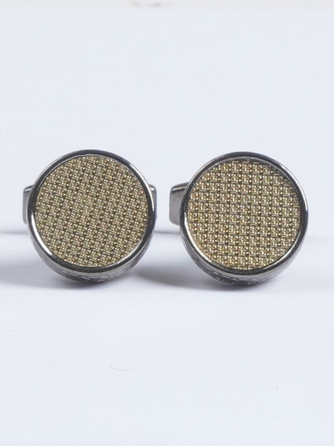 Golden Rounded Contrast Fancy Designer Cufflink  (CUFFLINK-606)