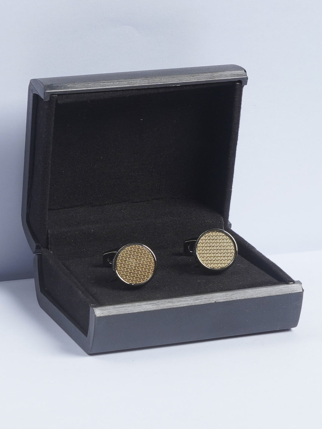 Golden Rounded Contrast Fancy Designer Cufflink  (CUFFLINK-606)