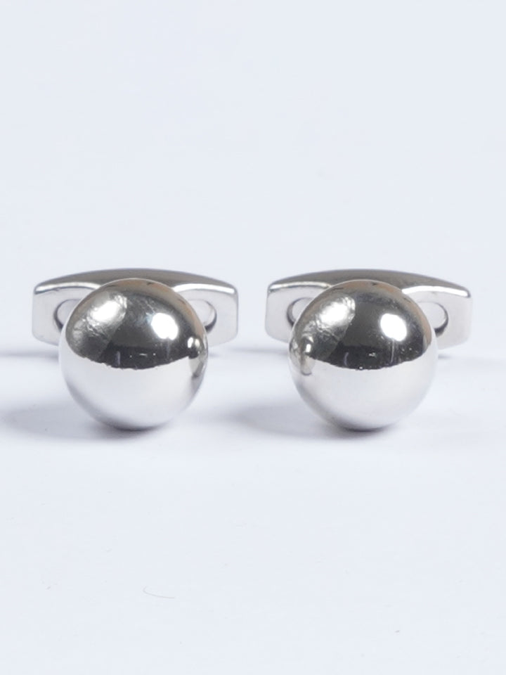 Silver Round Shape Cufflink  (CUFFLINK-615)