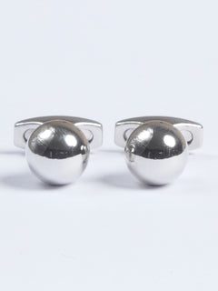 Silver Round Shape Cufflink  (CUFFLINK-615)