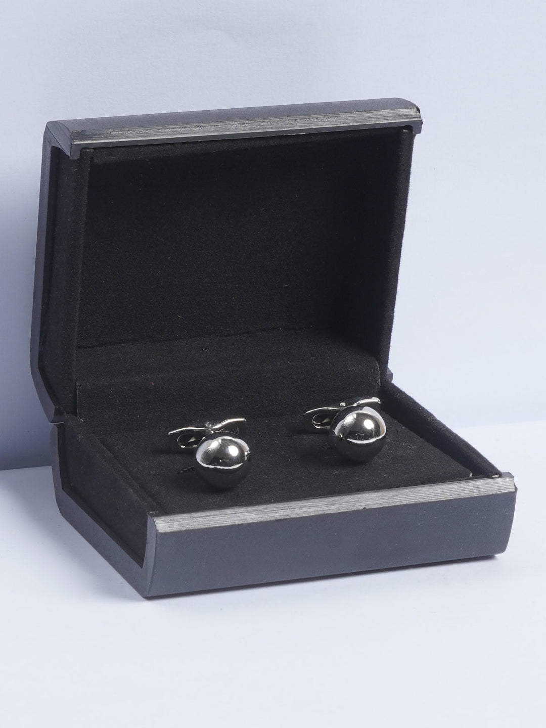 Silver Round Shape Cufflink  (CUFFLINK-615)