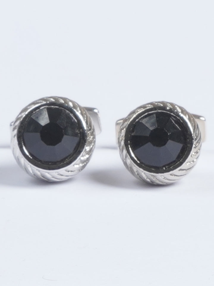 Black Dimond Contrast Fancy Designer Cufflink  (CUFFLINK-617)