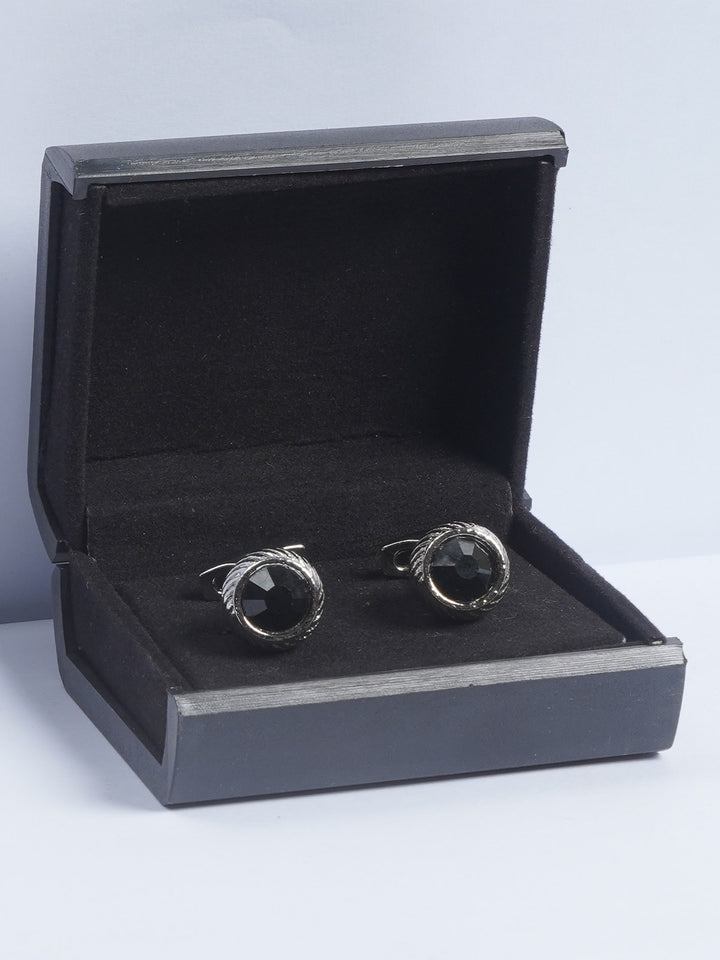 Black Dimond Contrast Fancy Designer Cufflink  (CUFFLINK-617)