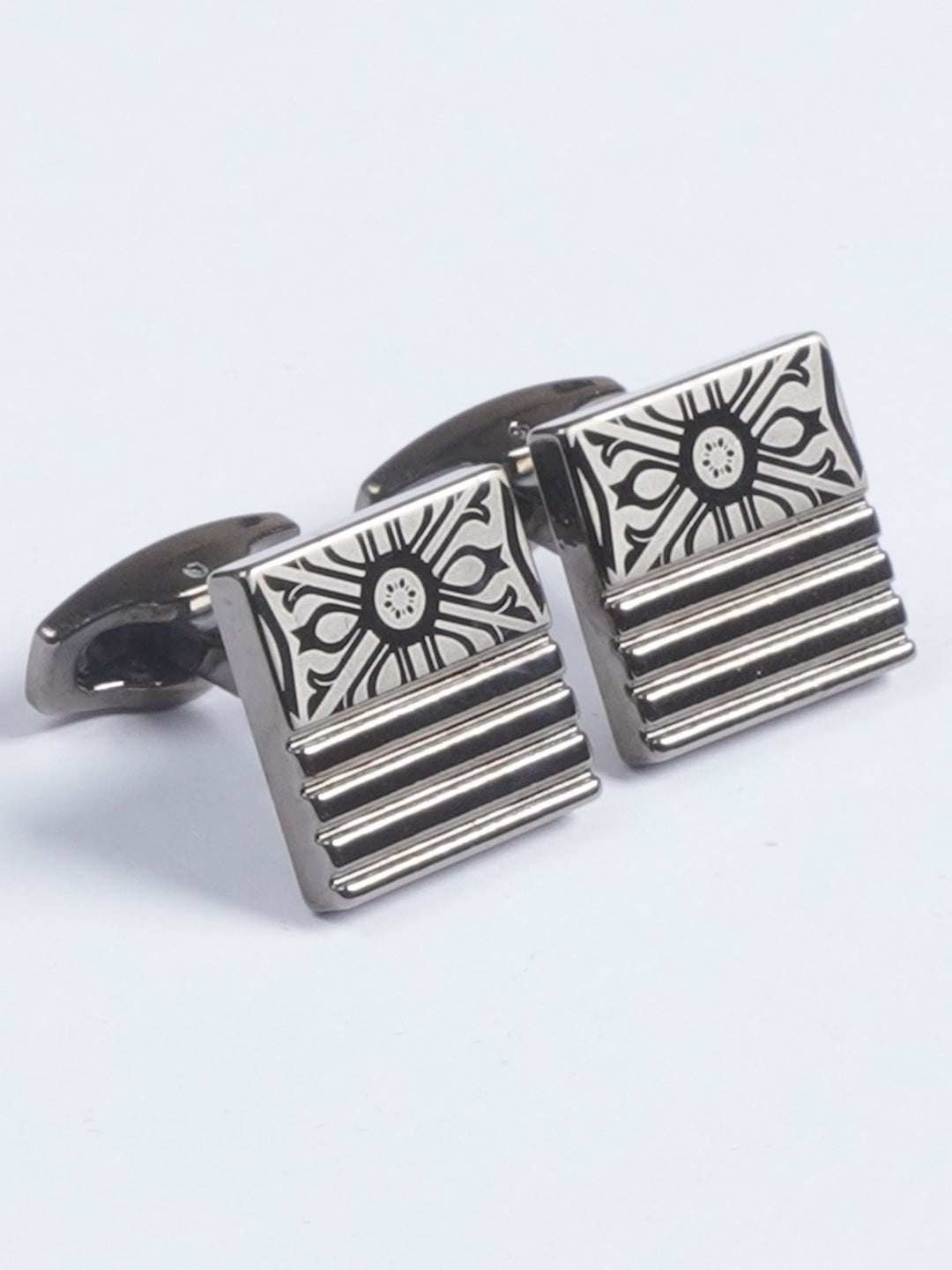 Black Square Fancy Designer Cufflink  (CUFFLINK-618)