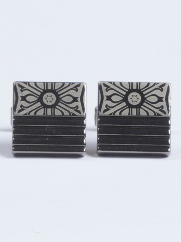 Black Square Fancy Designer Cufflink  (CUFFLINK-618)