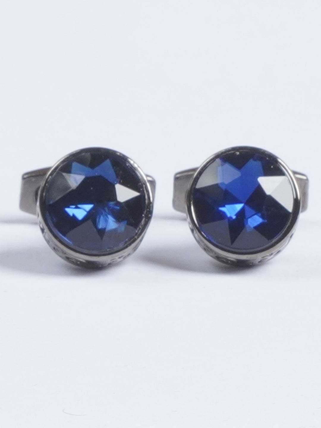 Black Rounded Fancy Dimond Designer Cufflink  (CUFFLINK-620)