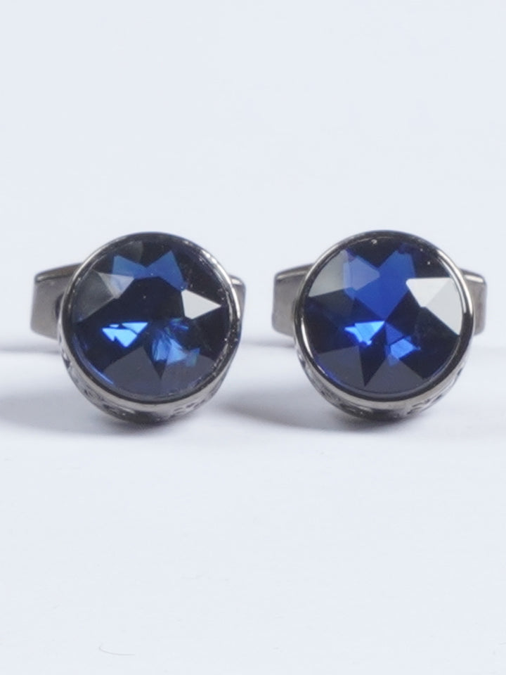 Black Rounded Fancy Dimond Designer Cufflink  (CUFFLINK-620)