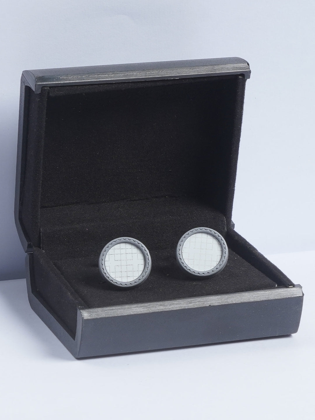 Grey Rounded Design Fancy Cufflink  (CUFFLINK-621)