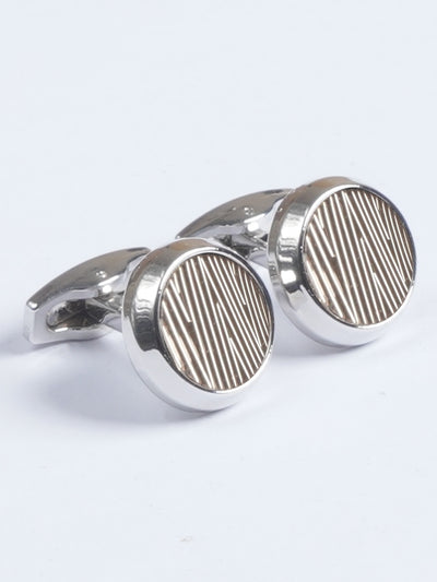 Silver Round Designer Cufflink  (CUFFLINK-623)