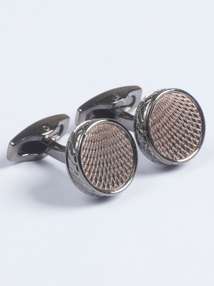 Black Round Designer Cufflink  (CUFFLINK-626)