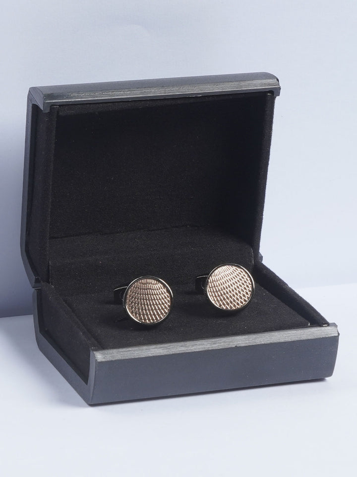 Black Round Designer Cufflink  (CUFFLINK-626)