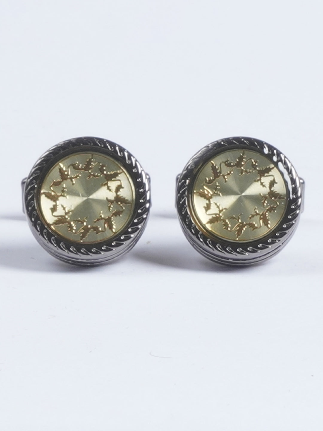 Black Round Designer Cufflink  (CUFFLINK-628)