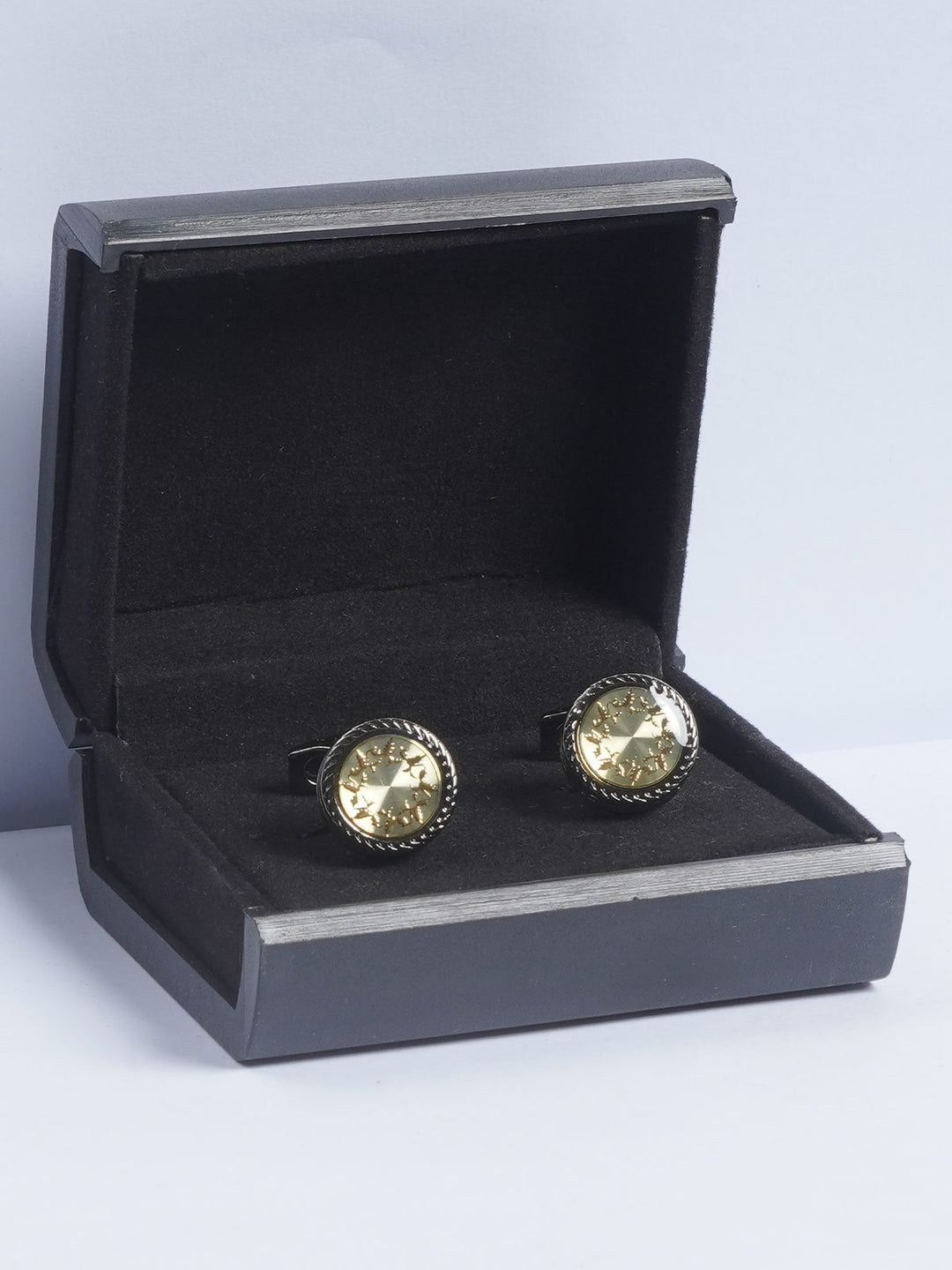 Black Round Designer Cufflink  (CUFFLINK-628)